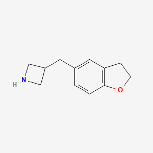 molecular formula C12H15NO B13531836 3-((2,3-Dihydrobenzofuran-5-yl)methyl)azetidine 