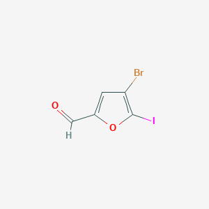 4-Bromo-5-iodofuran-2-carbaldehyde