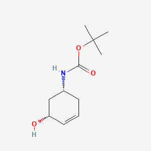 molecular formula C11H19NO3 B13531912 tert-butyl N-[(1R,5R)-5-hydroxycyclohex-3-en-1-yl]carbamate 