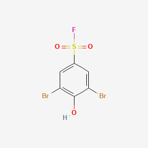 molecular formula C6H3Br2FO3S B13531946 3,5-Dibromo-4-hydroxybenzene-1-sulfonylfluoride 