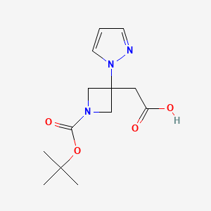 2-{1-[(tert-butoxy)carbonyl]-3-(1H-pyrazol-1-yl)azetidin-3-yl}aceticacid