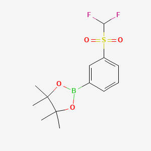 molecular formula C13H17BF2O4S B13531975 2-(3-((Difluoromethyl)thio)phenyl)-5,5-dimethyl-1,3,2-dioxaborinane CAS No. 1628010-78-5