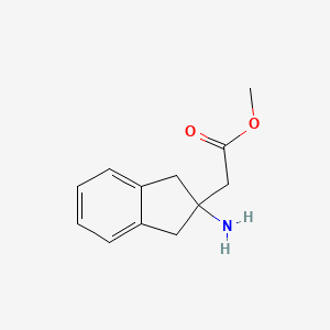 molecular formula C12H15NO2 B13531989 Methyl 2-(2-amino-2,3-dihydro-1h-inden-2-yl)acetate 