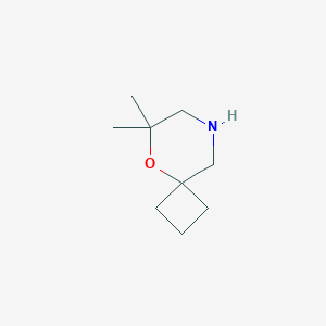 molecular formula C9H17NO B13531990 6,6-Dimethyl-5-oxa-8-azaspiro[3.5]nonane 