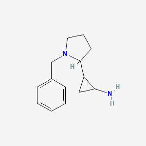 molecular formula C14H20N2 B13532085 2-(1-Benzylpyrrolidin-2-yl)cyclopropan-1-amine 