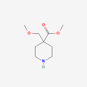 molecular formula C9H17NO3 B13532119 Methyl 4-(methoxymethyl)piperidine-4-carboxylate 