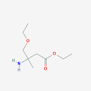 molecular formula C9H19NO3 B13532139 Ethyl 3-amino-4-ethoxy-3-methylbutanoate 