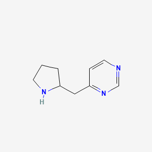 molecular formula C9H13N3 B13532159 4-[(Pyrrolidin-2-yl)methyl]pyrimidine 