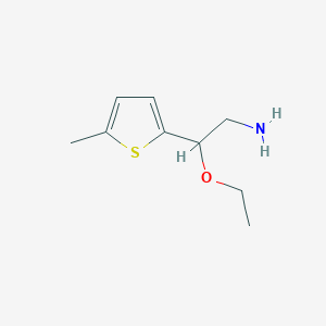 molecular formula C9H15NOS B13532174 2-Ethoxy-2-(5-methylthiophen-2-yl)ethan-1-amine 