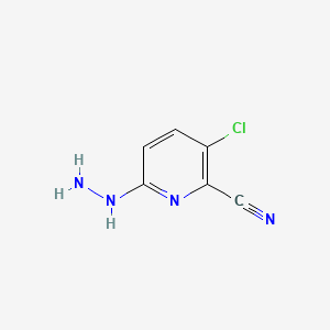 molecular formula C6H5ClN4 B13532191 3-Chloro-6-hydrazinylpicolinonitrile 