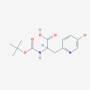 molecular formula C13H17BrN2O4 B13532212 3-(5-Bromopyridin-2-yl)-2-((tert-butoxycarbonyl)amino)propanoic acid 