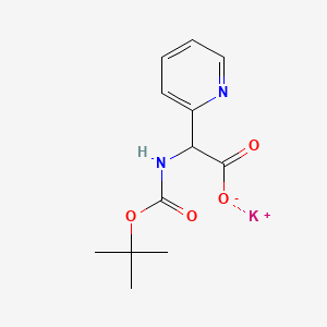 molecular formula C12H15KN2O4 B13532216 Potassium2-{[(tert-butoxy)carbonyl]amino}-2-(pyridin-2-yl)acetate 