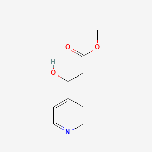 molecular formula C9H11NO3 B13532220 Methyl 3-hydroxy-3-(pyridin-4-yl)propanoate 