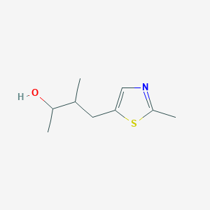 molecular formula C9H15NOS B13532240 3-Methyl-4-(2-methylthiazol-5-yl)butan-2-ol 