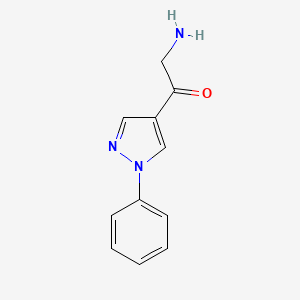 molecular formula C11H11N3O B13532305 2-Amino-1-(1-phenyl-1h-pyrazol-4-yl)ethan-1-one 