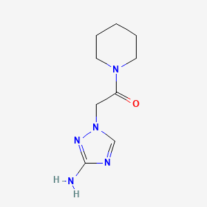 molecular formula C9H15N5O B13532337 2-(3-Amino-1h-1,2,4-triazol-1-yl)-1-(piperidin-1-yl)ethan-1-one 