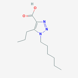 molecular formula C12H21N3O2 B13532340 1-Hexyl-5-propyl-1h-1,2,3-triazole-4-carboxylic acid 