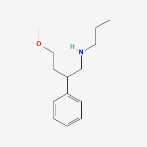 molecular formula C14H23NO B13532341 4-methoxy-2-phenyl-N-propylbutan-1-amine 