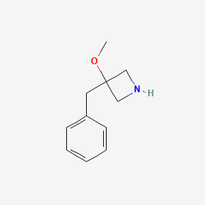 molecular formula C11H15NO B13532342 3-Benzyl-3-methoxyazetidine 