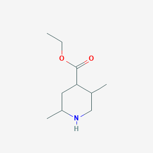 molecular formula C10H19NO2 B13532347 Ethyl 2,5-dimethylpiperidine-4-carboxylate 