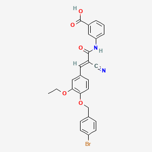 molecular formula C26H21BrN2O5 B13532396 3-[[(E)-3-[4-[(4-bromophenyl)methoxy]-3-ethoxyphenyl]-2-cyanoprop-2-enoyl]amino]benzoic acid 