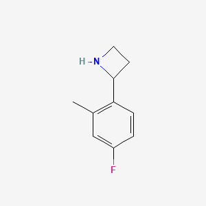 molecular formula C10H12FN B13532402 2-(4-Fluoro-2-methylphenyl)azetidine 