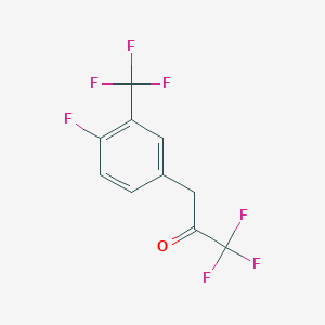 molecular formula C10H5F7O B13532408 1,1,1-Trifluoro-3-[4-fluoro-3-(trifluoromethyl)phenyl]propan-2-one 