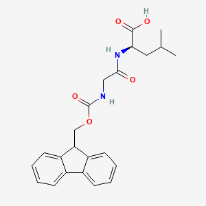 molecular formula C23H26N2O5 B13532470 (2R)-2-(2-{[(9H-Fluoren-9-ylmethoxy)carbonyl]-amino}acetamido)-4-methylpentanoic acid 