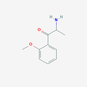 molecular formula C10H13NO2 B13532485 1-Propanone, 2-amino-1-(2-methoxyphenyl)- 