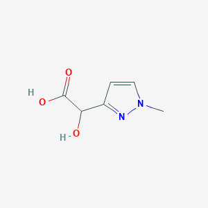 molecular formula C6H8N2O3 B13532489 2-Hydroxy-2-(1-methyl-3-pyrazolyl)acetic Acid 