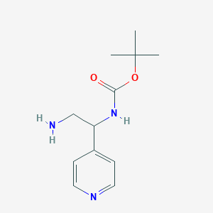 molecular formula C12H19N3O2 B13532492 Tert-butyl (2-amino-1-(pyridin-4-yl)ethyl)carbamate 