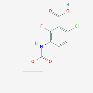 molecular formula C12H13ClFNO4 B13532523 3-((Tert-butoxycarbonyl)amino)-6-chloro-2-fluorobenzoic acid 