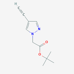 molecular formula C11H14N2O2 B13532525 tert-butyl 2-(4-ethynyl-1H-pyrazol-1-yl)acetate 