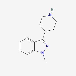 molecular formula C13H17N3 B13532561 1-methyl-3-(piperidin-4-yl)-1H-indazole 