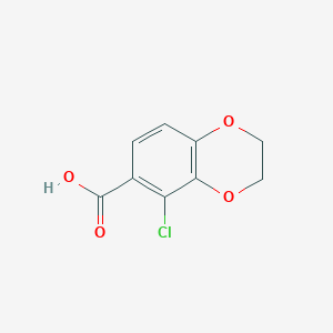 molecular formula C9H7ClO4 B13532563 5-Chloro-2,3-dihydro-1,4-benzodioxine-6-carboxylicacid 