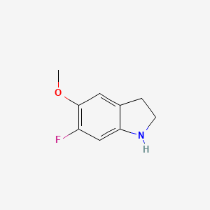 molecular formula C9H10FNO B13532582 6-fluoro-5-methoxy-2,3-dihydro-1H-indole 