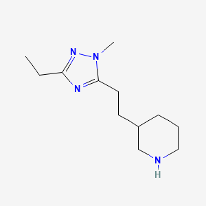 molecular formula C12H22N4 B13532598 3-(2-(3-Ethyl-1-methyl-1h-1,2,4-triazol-5-yl)ethyl)piperidine 