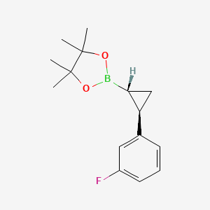 molecular formula C15H20BFO2 B13532637 rel-2-[(1R,2R)-2-(3-fluorophenyl)cyclopropyl]-4,4,5,5-tetramethyl-1,3,2-dioxaborolane 