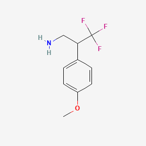 molecular formula C10H12F3NO B13532641 3,3,3-Trifluoro-2-(4-methoxyphenyl)propan-1-amine 