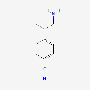 molecular formula C10H12N2 B13532671 4-(1-Aminopropan-2-yl)benzonitrile 