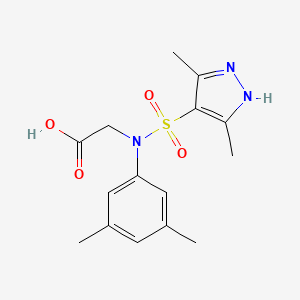 {(3,5-dimethylphenyl)[(3,5-dimethyl-1H-pyrazol-4-yl)sulfonyl]amino}acetic acid