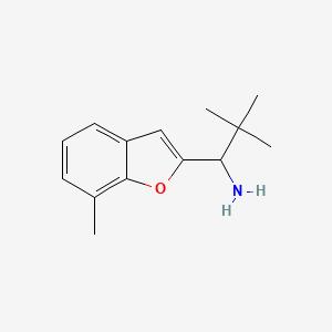 molecular formula C14H19NO B13532712 2,2-Dimethyl-1-(7-methylbenzofuran-2-yl)propan-1-amine 