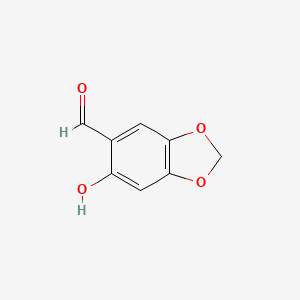 molecular formula C8H6O4 B1353272 6-hydroxy-2H-1,3-benzodioxole-5-carbaldehyde CAS No. 4720-68-7
