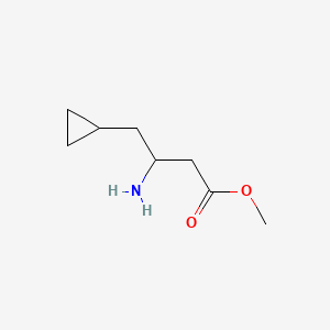 molecular formula C8H15NO2 B13532724 Methyl 3-amino-4-cyclopropylbutanoate 