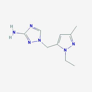 molecular formula C9H14N6 B13532784 1-((1-Ethyl-3-methyl-1h-pyrazol-5-yl)methyl)-1h-1,2,4-triazol-3-amine 