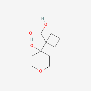 molecular formula C10H16O4 B13532790 1-(4-Hydroxyoxan-4-yl)cyclobutane-1-carboxylic acid 