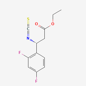 molecular formula C12H11F2NO2S B13532803 (R)-Ethyl 3-(2,4-difluorophenyl)-3-isothiocyanatopropanoate 