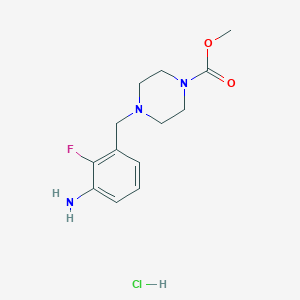 Methyl 4-[(3-amino-2-fluorophenyl)methyl]piperazine-1-carboxylate hydrochloride