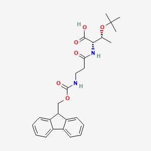 molecular formula C26H32N2O6 B13532829 N-(3-((((9H-Fluoren-9-yl)methoxy)carbonyl)amino)propanoyl)-O-(tert-butyl)-L-threonine 