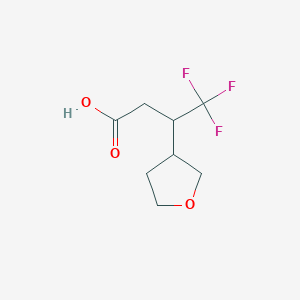 molecular formula C8H11F3O3 B13532884 4,4,4-Trifluoro-3-(tetrahydrofuran-3-yl)butanoic acid 